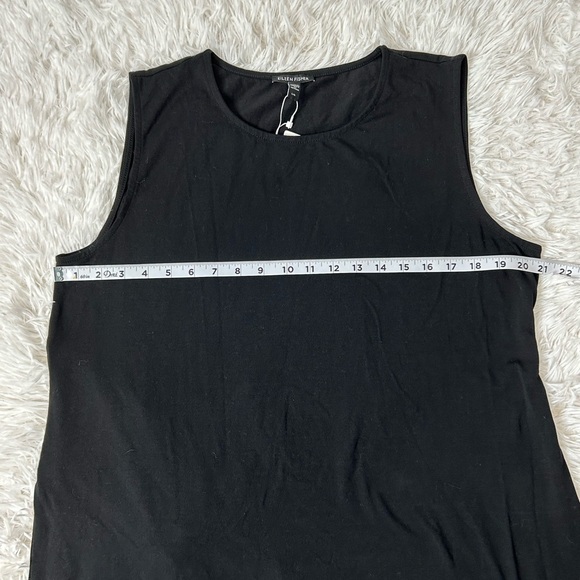 Eileen fisher stretch jersey crewnek sleeveless midi dress side slit size Large. - Picture 14 of 16